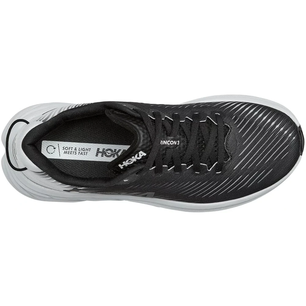 Hoka Rincon 3 Wide Women's Running Shoes - Black / White - Image 5