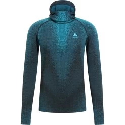 Odlo Blackcomb Long-Sleeve Base Layer Top With Face Mask Men - Saxony Blue